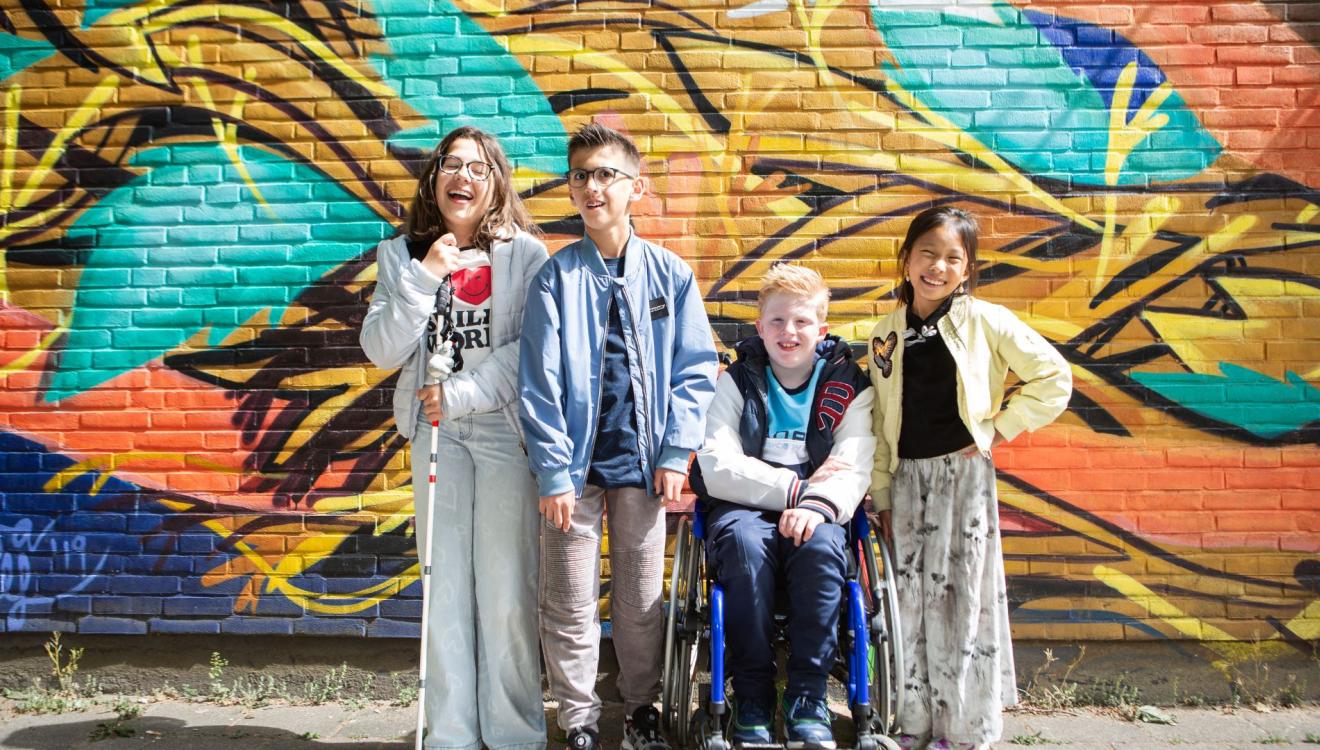 Kinderambassadeurs Kirsty, Turan, Kick en Yunqi