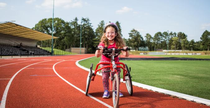 Rosa op haar runningframe