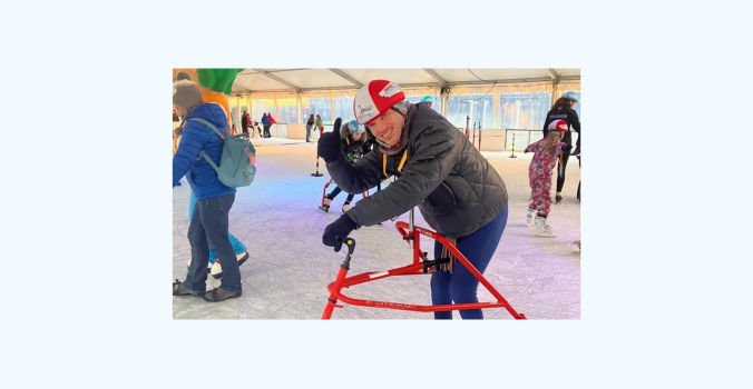 Jacco op een frameschaats