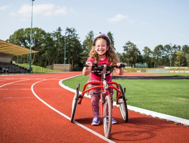 Rosa op haar runningframe