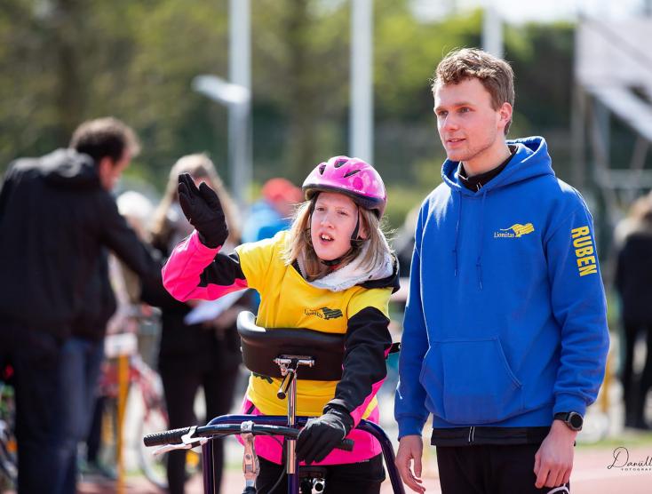 Hannah op een Running Frame